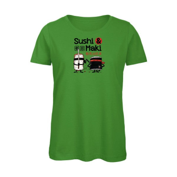 Sushi-et-Maki- - t-shirt original femme Real Green