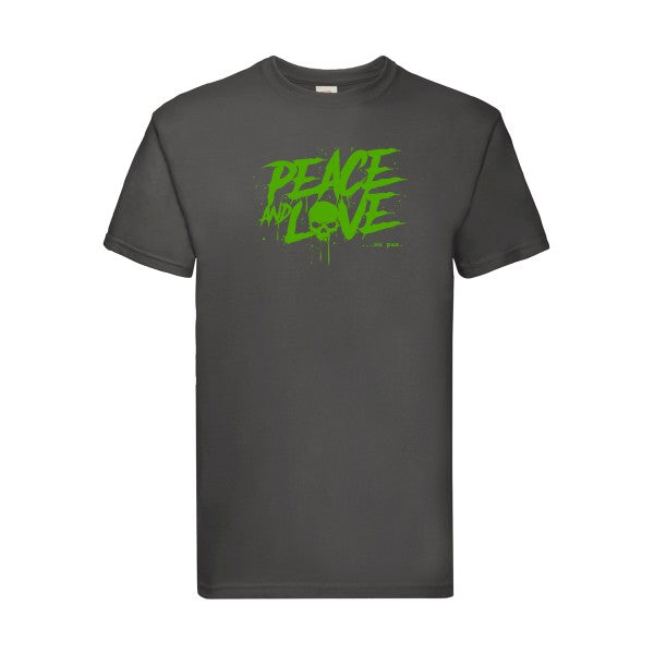 T-shirt|Peace or no peace |Vert pomme|Fruit of the loom 205  G