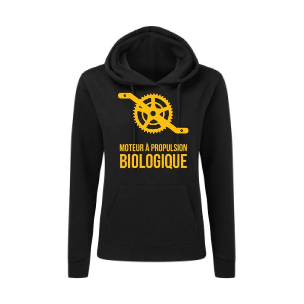 Cyclisme & écologie jaune Or |Sweat original à capuche Femme