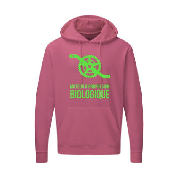 Cyclisme & écologie Vert fluo |Sweat capuche imprimé homme