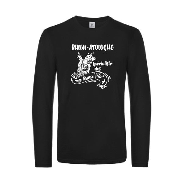 rhum atologue - t shirt- manches- longues- original- humour- Black impression Face
