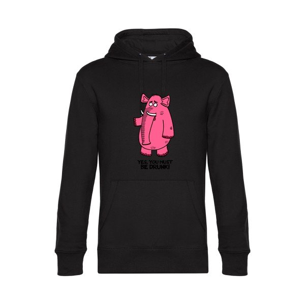 Pink-elephant- Sweat à capuche original Black - RueDuTeeshirt