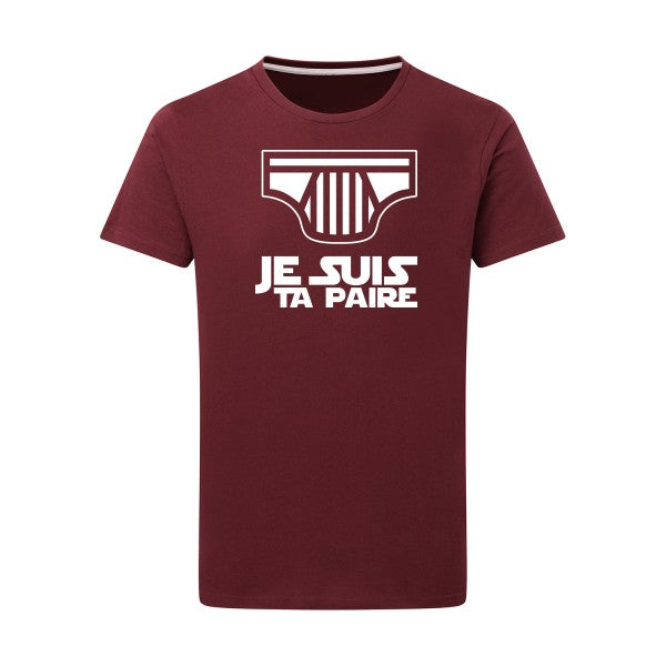 SLIP WARS Blanc -Flex Blanc sur T-shirt SG  Burgundy  2XL