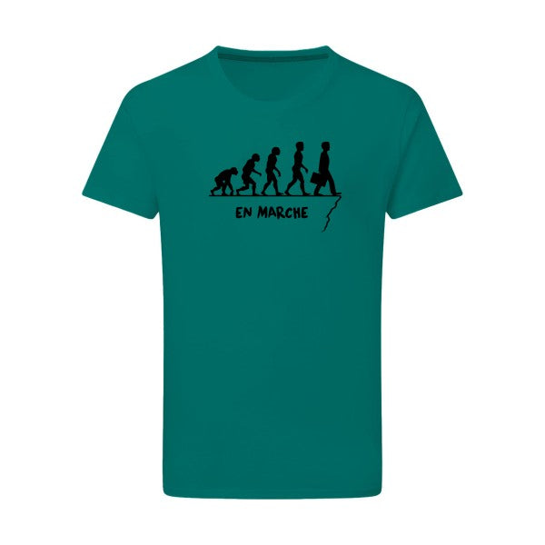 En marche noir -Flex noir sur T-shirt SG  Emerald Green  2XL