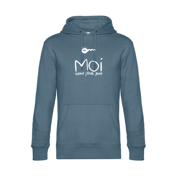Moi-quand-j-etais-jeune sweat shirt original nordic blue flex Blanc impression Face