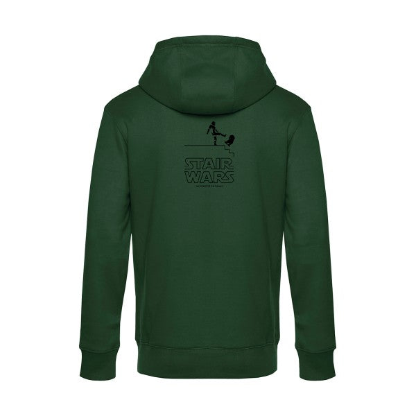 STAIR-WARS sweat shirt original Bottle Green flex Noir impression Dos