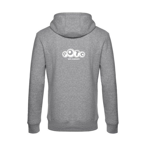 Poto sweat shirt original Heather Grey flex Blanc impression Dos