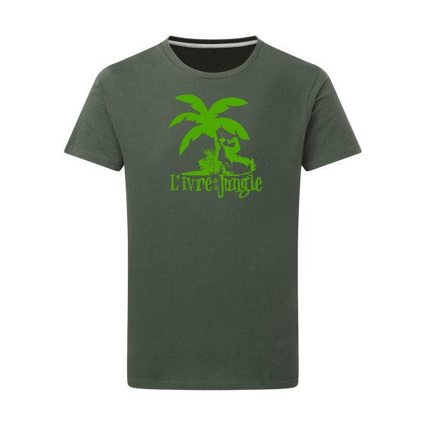 L'ivre de la jungle vert pomme -Flex vert pomme sur T-shirt SG  Thyme  2XL