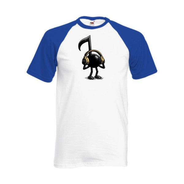 T-shirt fruit of the loom baseball  couleur White/Royal