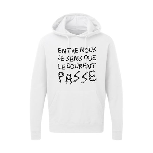 Entre nous, je sens que le courant passe ! |Sweat  capuche humoristique noir 