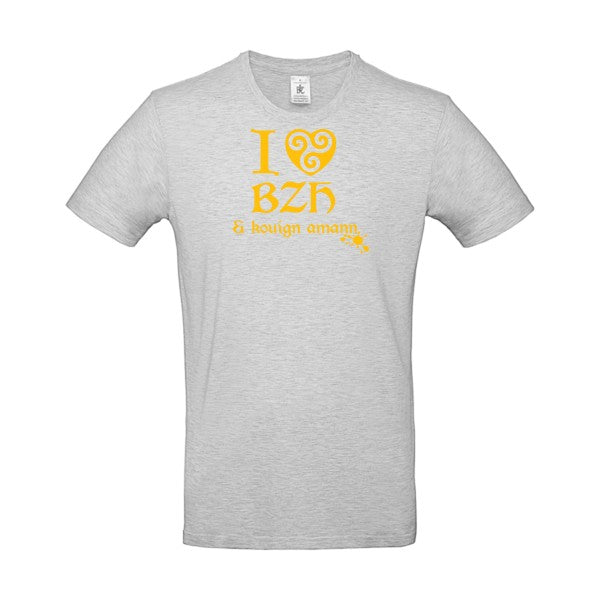 Love BZH & kouignFlex jaune or- T-shirt E190|Ash||2XL