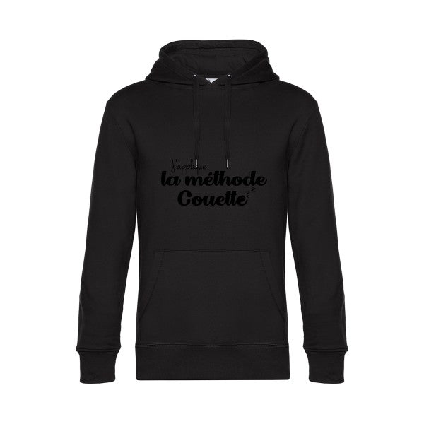 La-methode-Couette sweat shirt original Black flex Noir impression Face