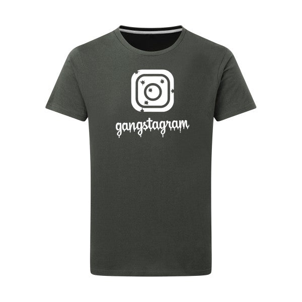 GANGSTAGRAM - Flex Blanc Tshirt original Charcoal  5XL