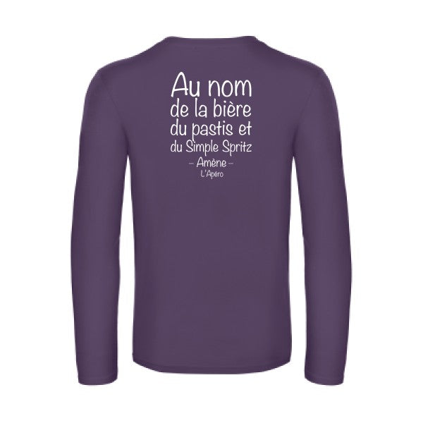 priere de l apero - t shirt- manches- longues- original- humour- Urban Purple impression Dos