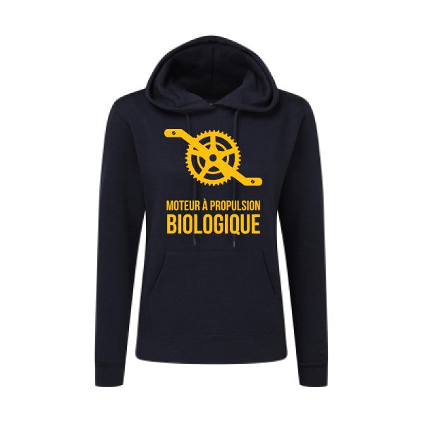 Cyclisme & écologie jaune Or |Sweat original à capuche Femme