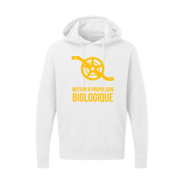 Cyclisme & écologie jaune Or |Sweat capuche imprimé homme