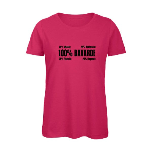 T shirt humour bio femme   femme bio|  Bavarde Noir 