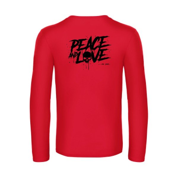 peace or no peace - t shirt- manches- longues- original- humour- Red impression Dos