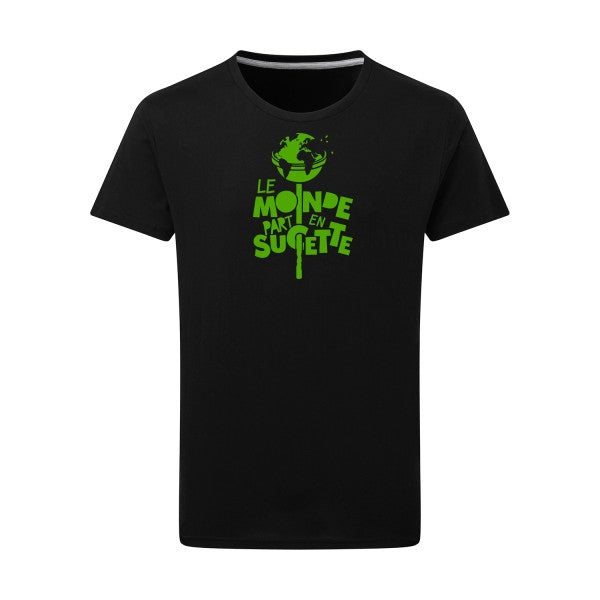 Le Monde part en Sucette - Flex Vert pomme Tshirt original Dark Black  4XL