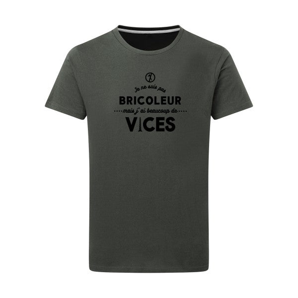 JE NE SUIS PAS BRICOLEUR noir -Flex noir sur T-shirt SG  Charcoal  5XL