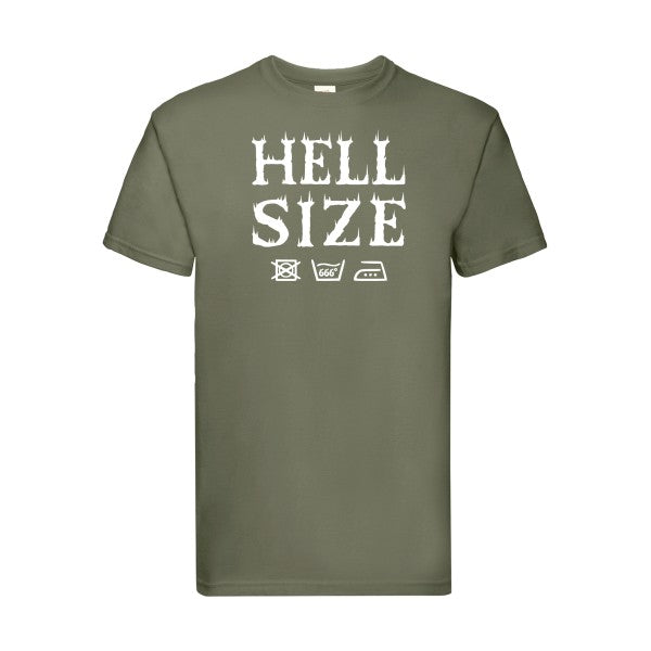 T-shirt|HELL SIZE ! |Blanc |Fruit of the loom 205  G