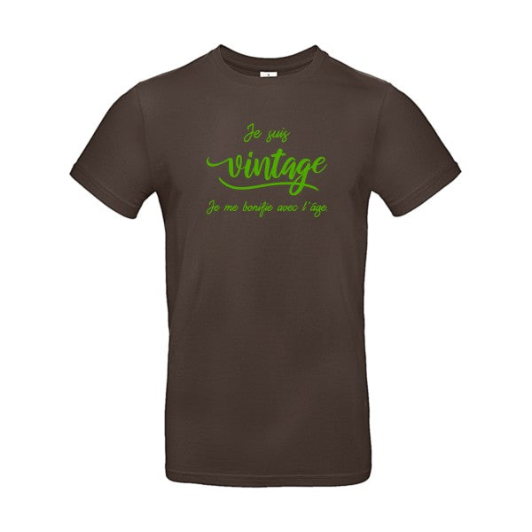 Je suis vintage  flex Vert pomme B&C - E190 T-shirt|Brown||2XL