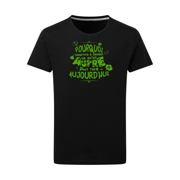 L'art de déléguer vert pomme -Flex vert pomme sur T-shirt SG  Dark Black  4XL