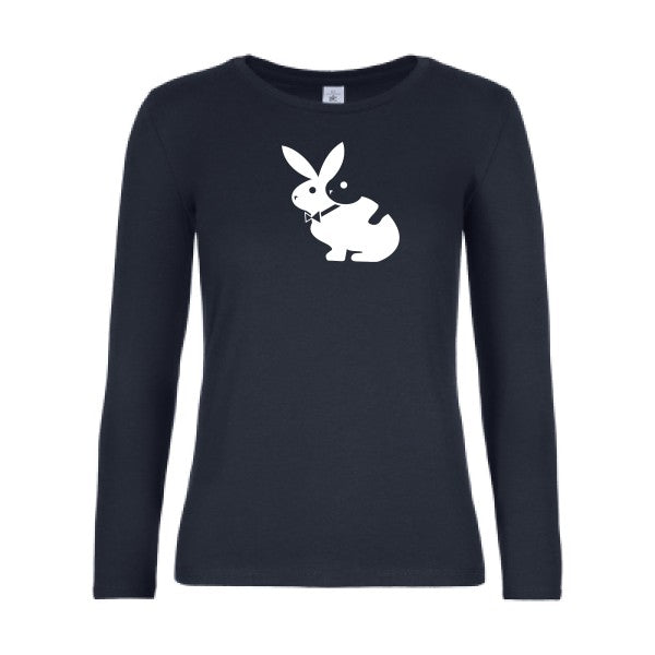 t-shirt lsl femme hot- Navy flex blanc