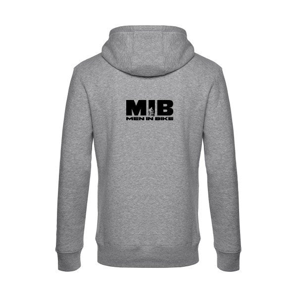 MEN-IN-BIKE sweat shirt original Heather Grey flex Noir impression Dos