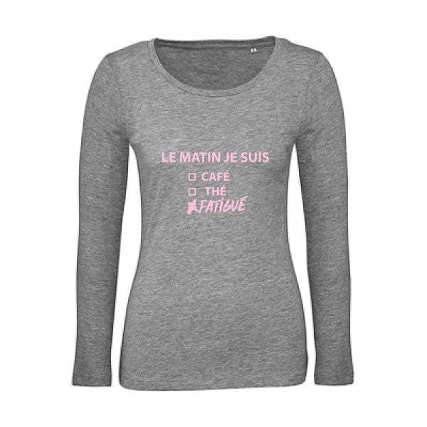 Le matin je suis... Rose |   T shirt manches longues femme|100% bio