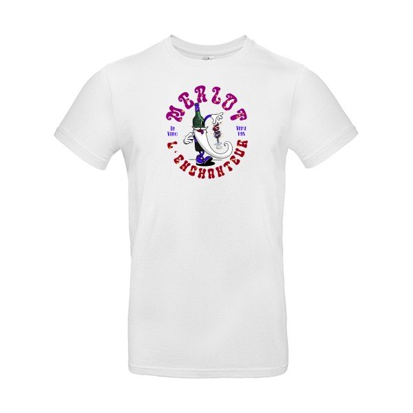 T-shirt humour original Merlot L’Enchanteur T Shirt couleur White