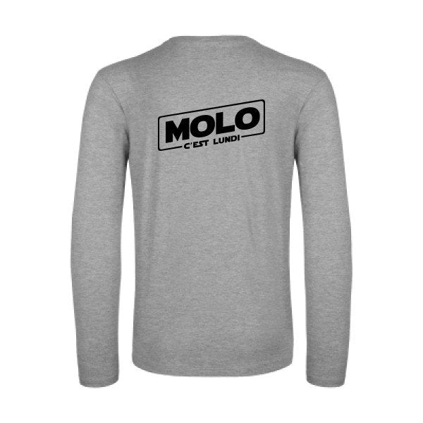 molo c est lundi - t shirt- manches- longues- original- humour- Sport Grey impression Dos