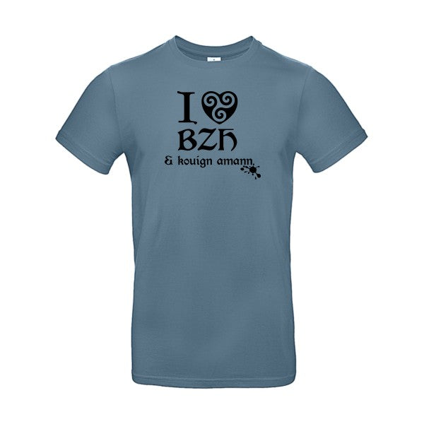 Love BZH & kouignFlex noir- T-shirt E190|Stone Blue||2XL