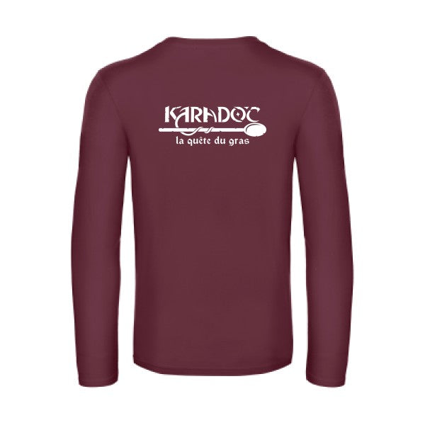karadoc - t shirt- manches- longues- original- humour- Burgundy impression Dos