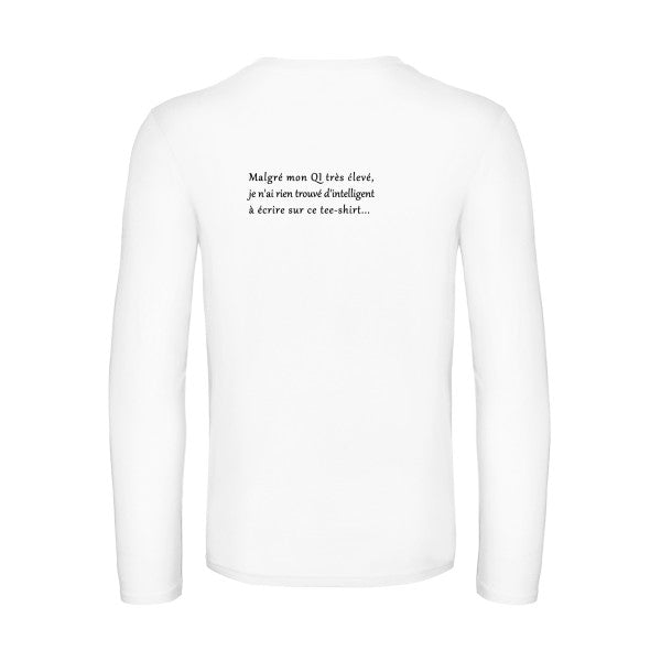 qi - t shirt- manches- longues- original- humour- White impression Dos