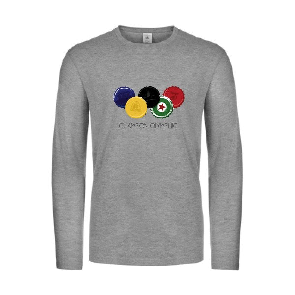 champion-olymp-hic-t-shirt-manches-longues-original-humour -Sport Grey