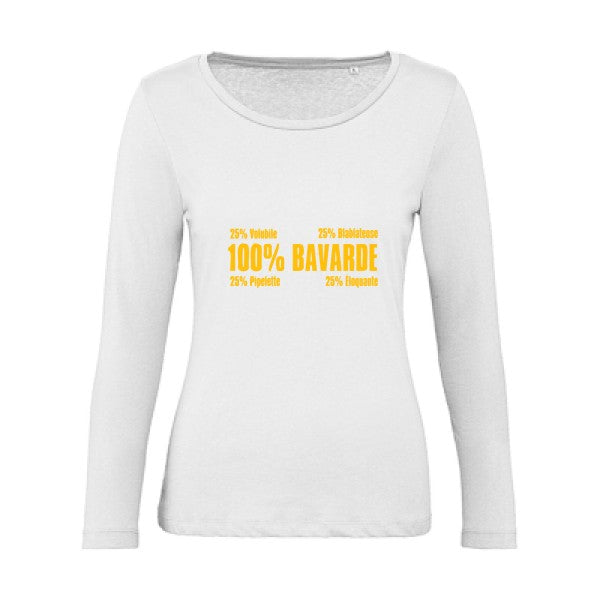 t-shirt Bavarde jaune Or |   T shirt manches longues femme|100% bio