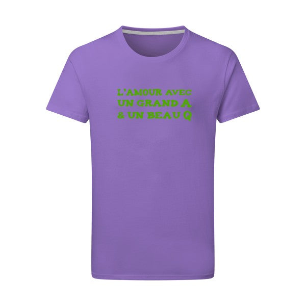 L'Amour avec un grand A et un beau Q ! - Flex Vert pomme Tshirt original Aster Purple  2XL