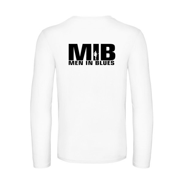 men in blues - t shirt- manches- longues- original- humour- White impression Dos
