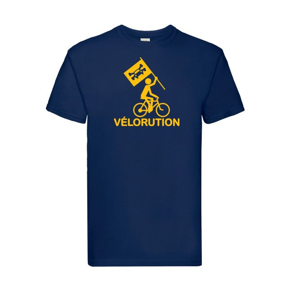 T-shirt|Vélorution |flex jaune Or| Fruit of the loom 205 g 