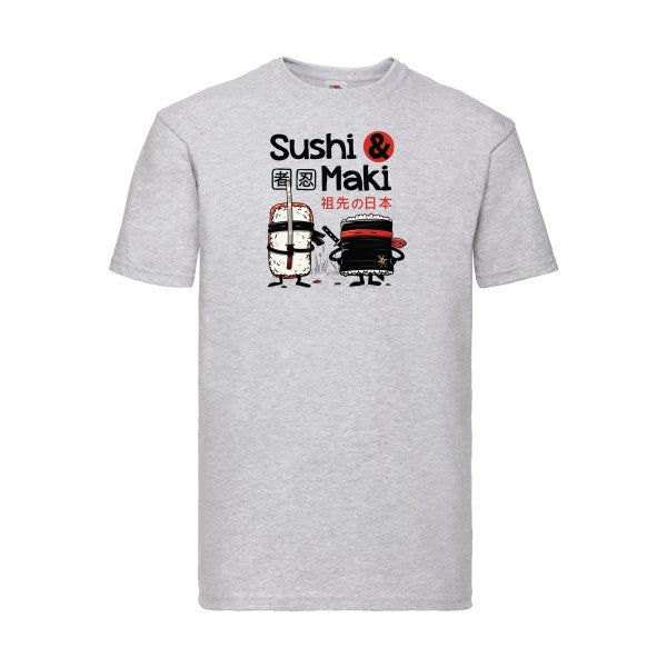 Sushi et Maki Fruit of the loom 205 g/m² T-shirt/ heather grey