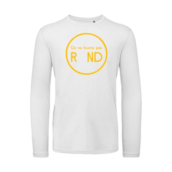 ça ne tourne pas rond ! jaune Or |T shirt bio homme rigolo manches longues