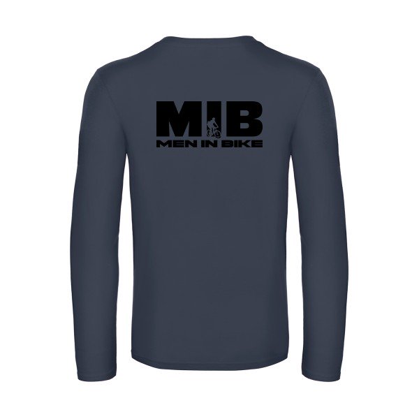 men in bike - t shirt- manches- longues- original- humour- Navy impression Dos