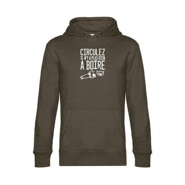 Circulez-il-n-y-a-plus-rien-a-boire sweat shirt original Khaki flex Blanc impression Face