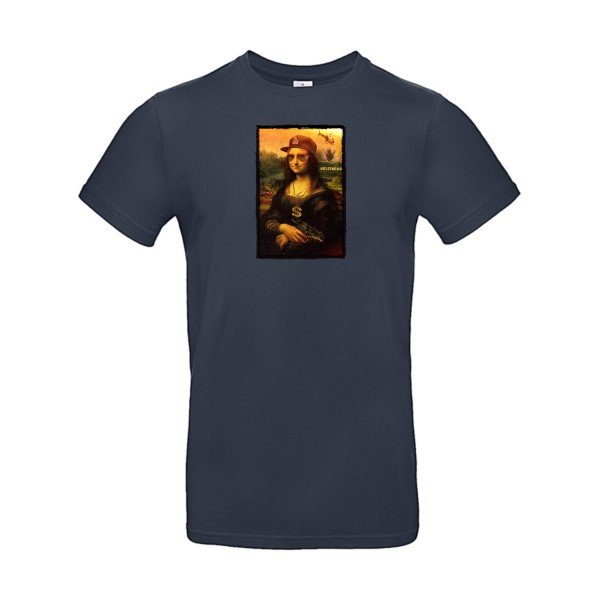 T-shirt humour original La Joconde T Shirt couleur Navy