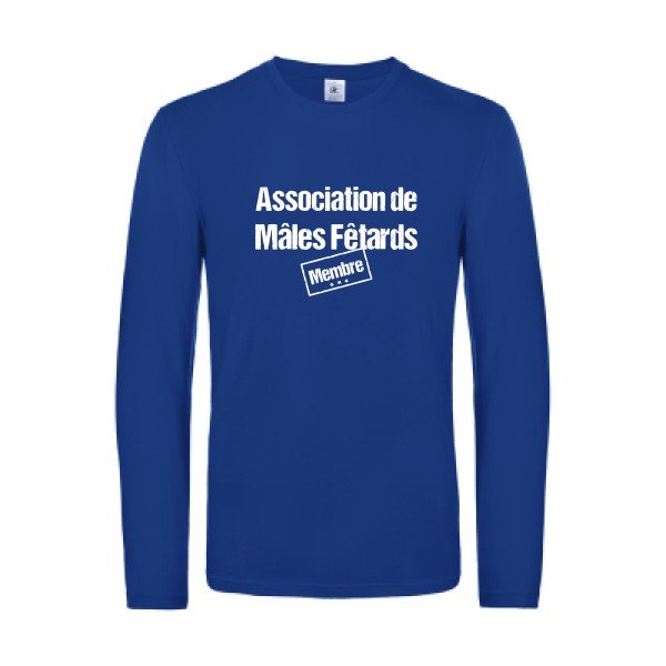 association de males fetards - t shirt- manches- longues- original- humour- Royal Blue impression Face