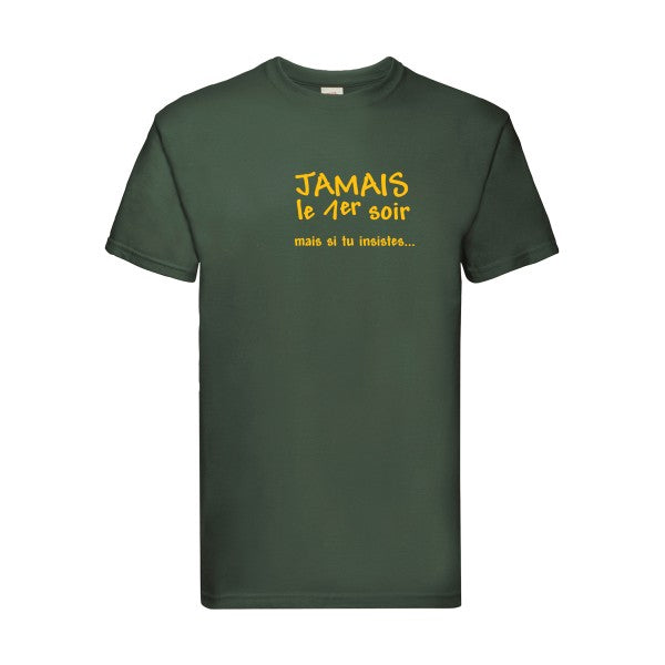 T-shirt|JAMAIS... |flex jaune Or| Fruit of the loom 205 g 