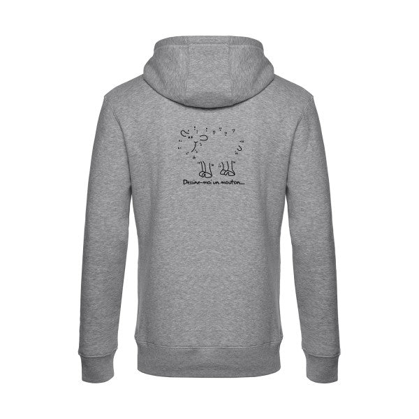Dessine-moi-un-mouton sweat shirt original Heather Grey flex Noir impression Dos