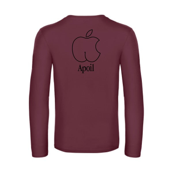 apoil - t shirt- manches- longues- original- humour- Burgundy impression Dos
