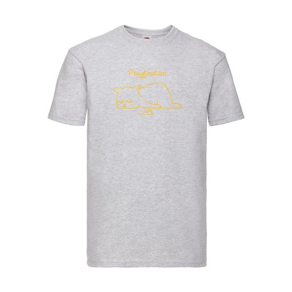 T-shirt|Procatination |flex jaune Or| Fruit of the loom 205 g 